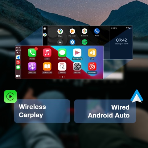 Bezprzewodowy odtwarzacz radiowy Carplay z obsługą głosową AI do Audi A5 2009-2016, Android 14, WIFI, 4G SIM, BT, 8GB 128GB, GPS, nawigacja, dotykowy ekran IPS, radio stereo